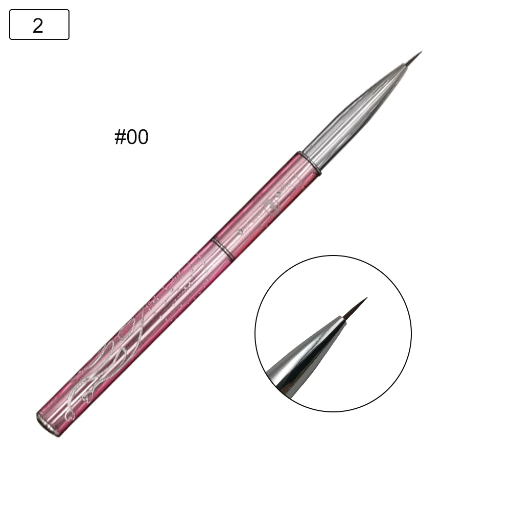 linePen-00 Колонок хвост волос розовая ручка съемная металлическая кисть для дизайна ногтей лак УФ-краска для рисования салон ногтей советы инструмент маникюр B065 - Цвет: linePen-00