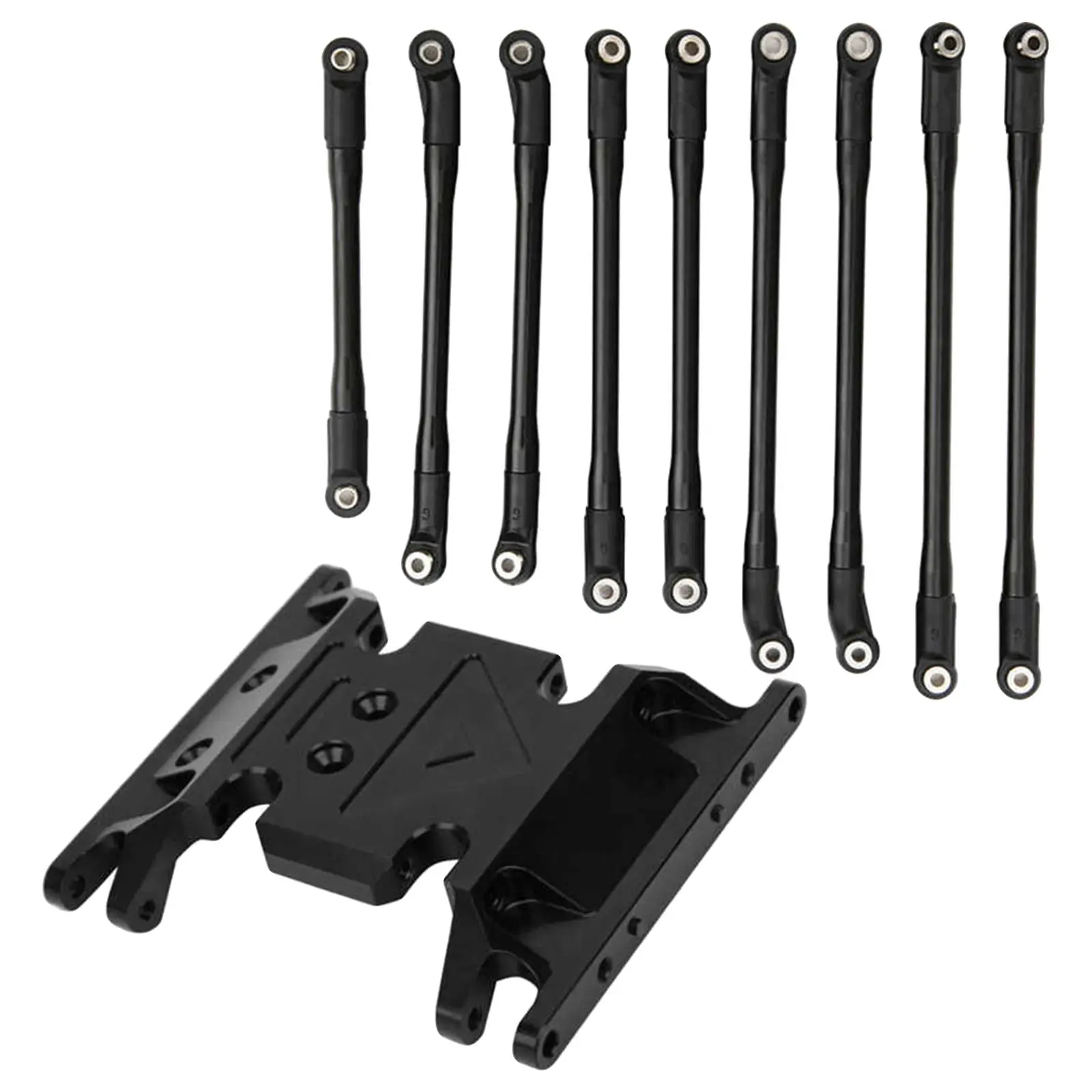 

9 Pieces Aluminum Alloy Steering Rod Tie Links W/ Gear Mount Base for Axial SCX10 II 90046 1/10 RC Upgrade Parts