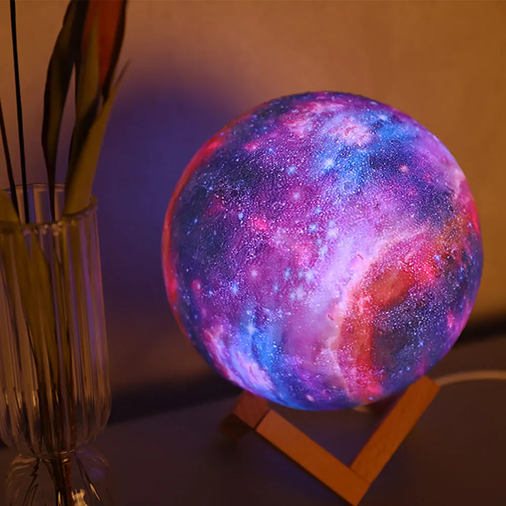 

3D печать галактика луна лампа Луна ночник детский ночник 16 цветов Изменение сенсорного и дистанционного управления галактика свет в подаро...