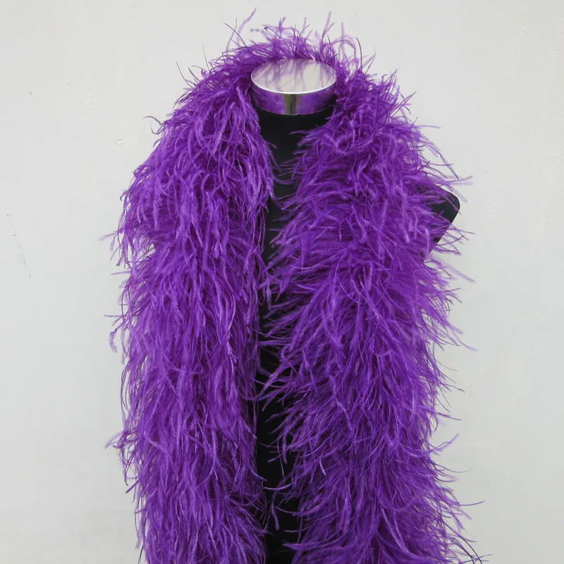 

Promotion 6 Layer Beautiful Purple Fluffy Ostrich Feather Boa Decoration Plumas De Faisan Carnival Craft Home Plume Plumes