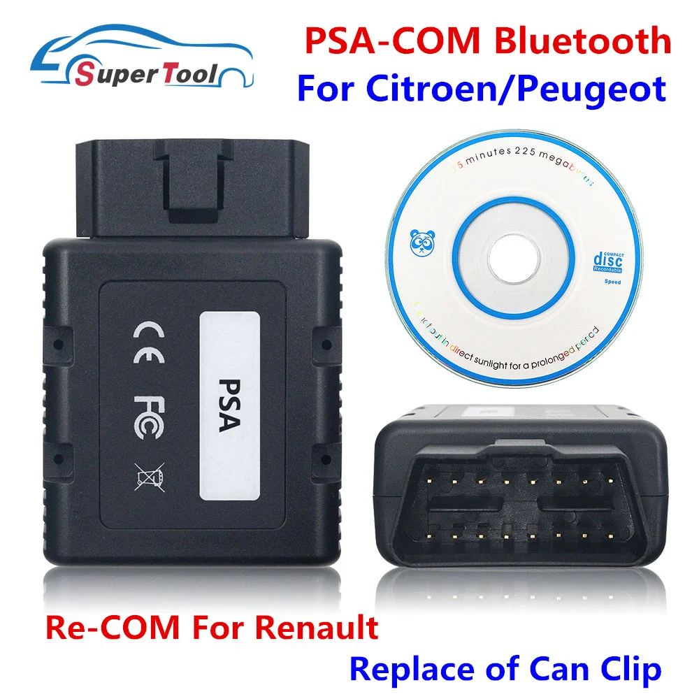 Для Citroen для peugeot PSA-COM диагностический инструмент Bluetooth для Renault-COM для ECU/Key программирование Замена для Renault Can Клип