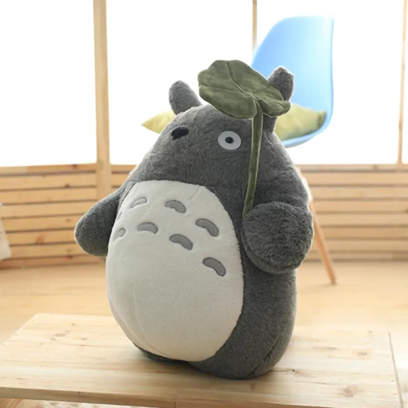 

70Cm Totoro Plush Toy Big Size Japanese Anime with Lotus Leaf Cute Cat Doll Birthday Christmas Kawaii Gift Kids For Childrens