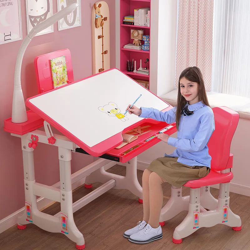 

Children's Desk Girls Primary School Students Writing Homework Desks and Chairs Set Boys Home Kids Study Table Can Be Raised