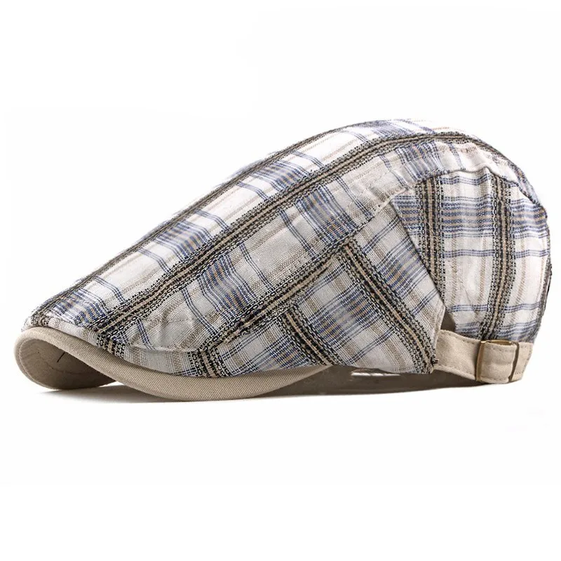 

Ladies Belle Hat Korean Fashion Plaid Beret Hat Male Spring And Summer Hat Universal Berets Cap
