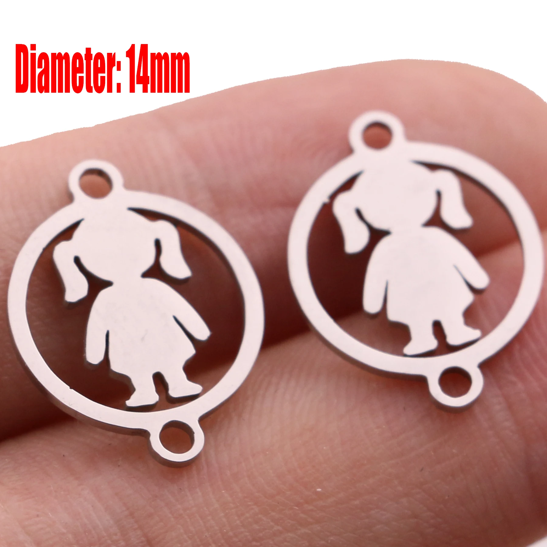 5pcs Family Chain Stainless Steel Pendant Necklace Parents and Children Necklaces Gold/steel Jewelry Gift for Mom Dad New Twice - Цвет: Steel 14