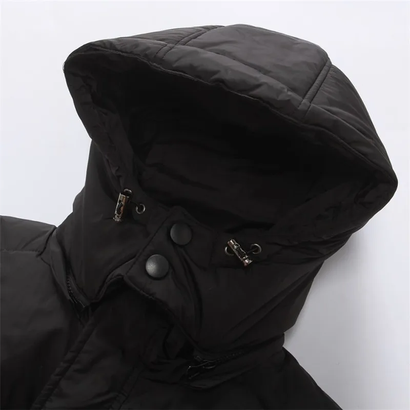2020 Autumn Winter Black Men's Long Jacket Loose Parkas Men Warm Casual Parka Coat Long WaterProof Thickening Hat Jacket Parka