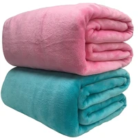 super soft coral fleece blanket 220gsm light weight solid pink blue faux fur mink throw sofa cover bedspread flannel blankets