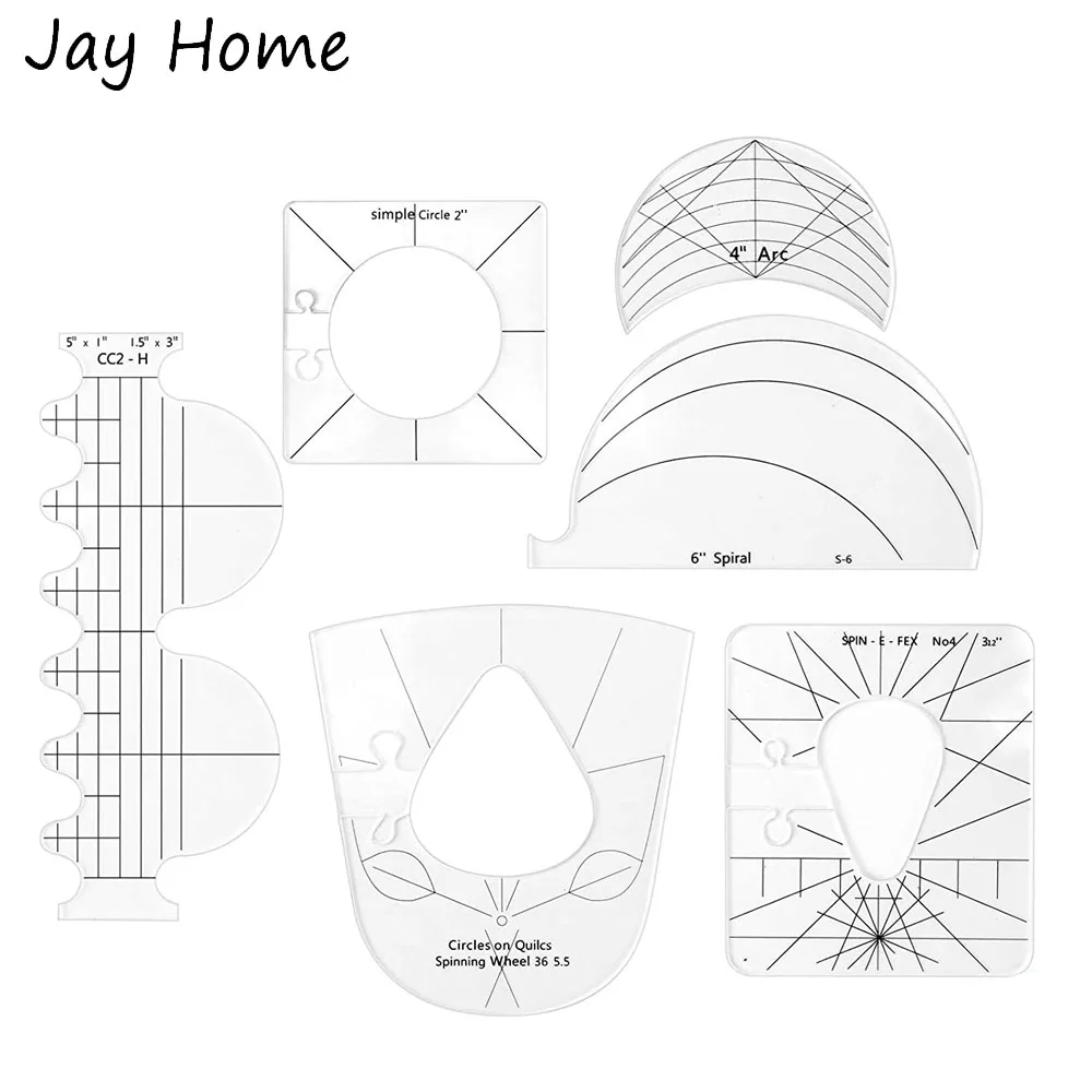 6 шт. лоскутное шаблонная линейка Сделай Сам Акриловые Швейные Инструменты Kit