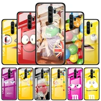 cute mm chocolate for xiaomi redmi k40 k30 k20 pro plus 9c 9a 9 8a 7 luxury shell tempered glass phone case cover