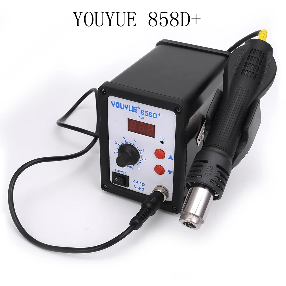 Youyue 858D + фена ESD паяльная станция светодиодный цифровой нагреватель пистолет