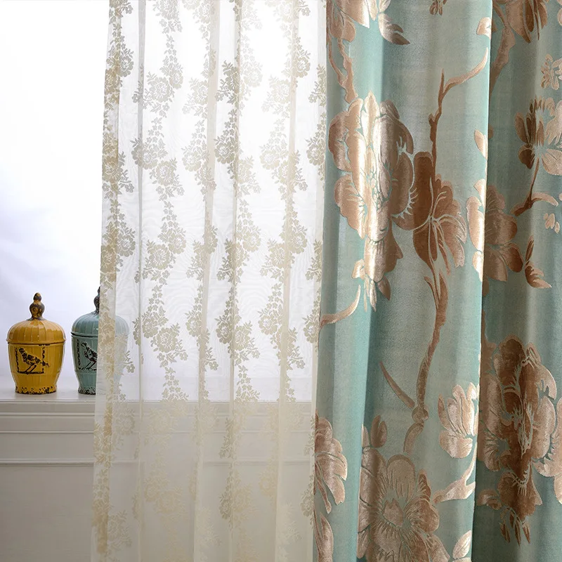 Утолщенные шторы для гостиной столовой спальни тканые жаккардовые на