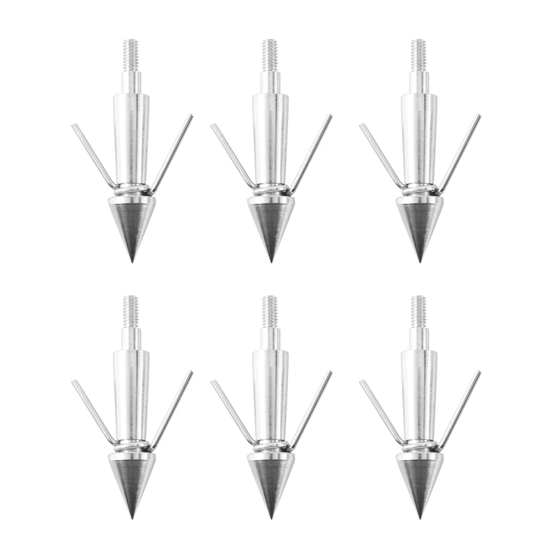

NEW-6 Pcs Hunting Broadheads Stainless Steel Fish Hunting Bowfishing Broadheads Archery Hunting Fishing Accessory