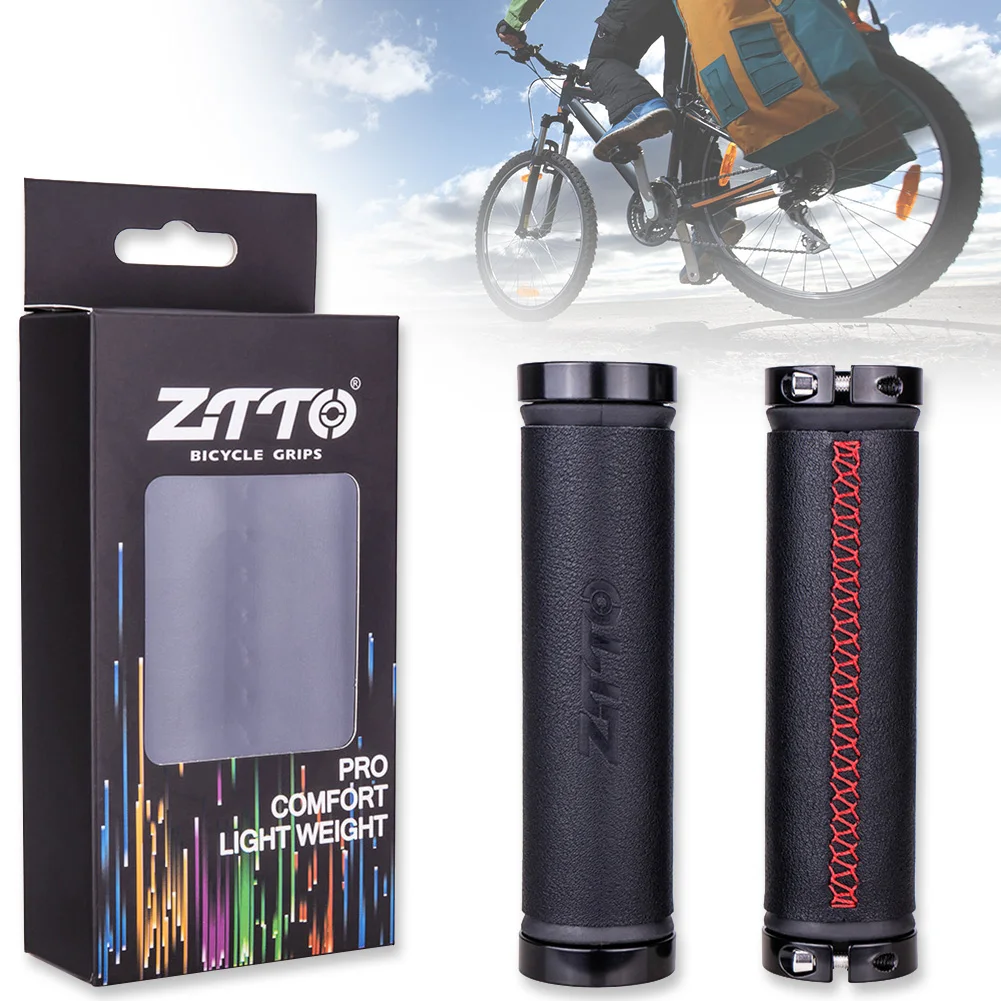 

1Pair Bike Handlebar Grips Non-Slip Ergonomic Design PU Leather Mountain Bike Grips For 22mm Handlebars Hot Selling