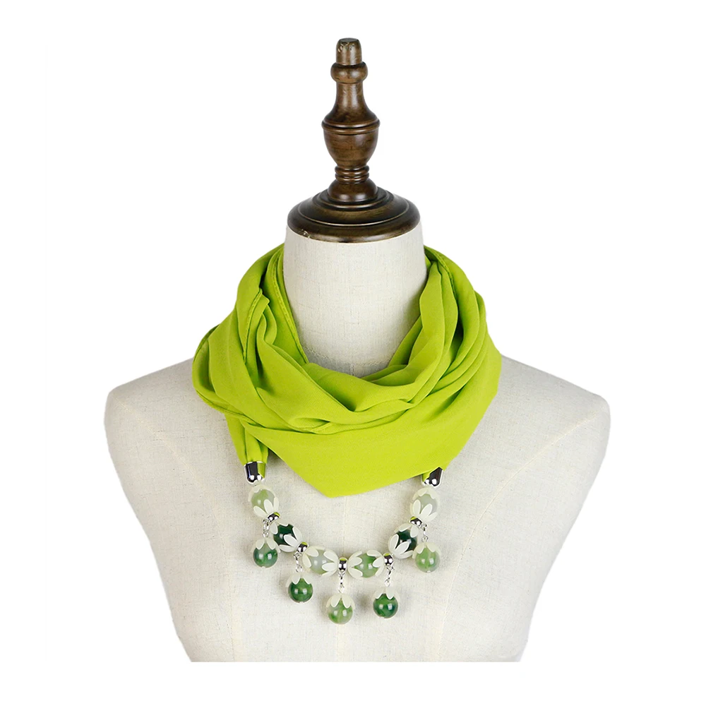 Шифоновая бижутерия ожерелье шарф женский весенний Модный Кольцо Шаль хиджаб