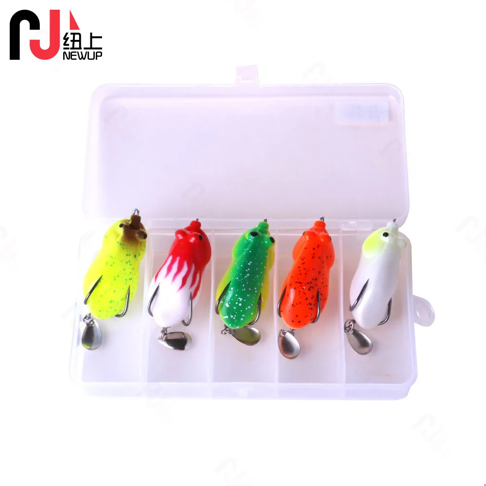 5 штук в штучной упаковке рыболовные приманки виде лягушки набор тройных крючков