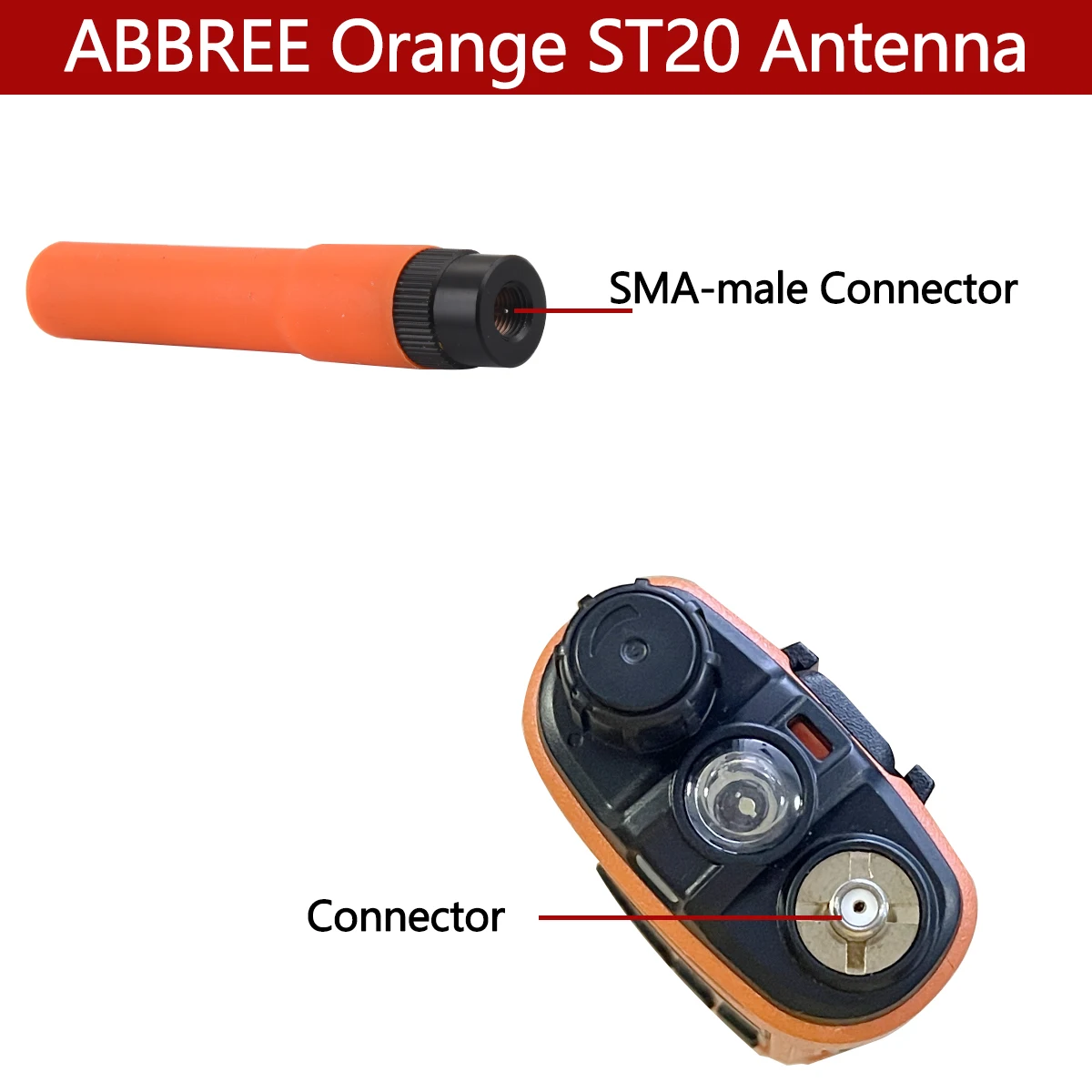 Короткая антенна ABBREE ST20 BNC разъем SMA-Female/SMA-Male /BNC UHF/VHF 144/430 МГц для рации BAOFENG |