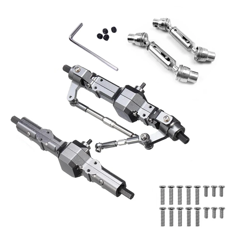 

Metal Front & Rear Bridge Axle Gear Box with Drive Shaft for WPL C14 C24 B14 B24 1/16 RC Car Upgrade Parts