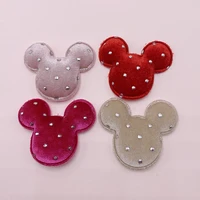 sew on 54 5cm 20pcslot plush mickey padded patches appliques for clothes sewing supplies decoration for bb clip decoration