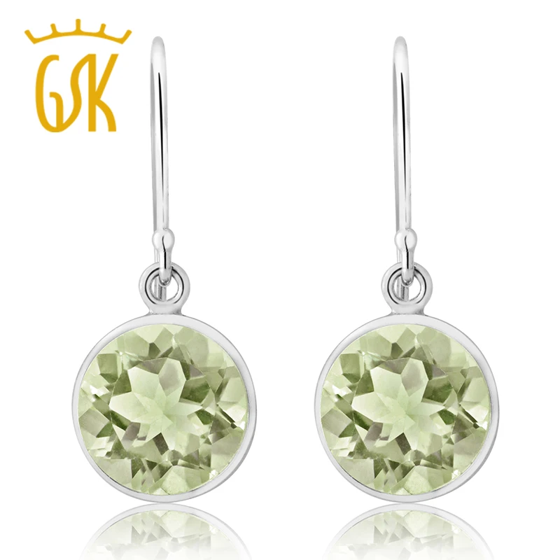GemStoneKing 925 пробы Серебряные Серьги с драгоценными камнями 4,00 cttw зеленый Аметист Женские Висячие Серьги