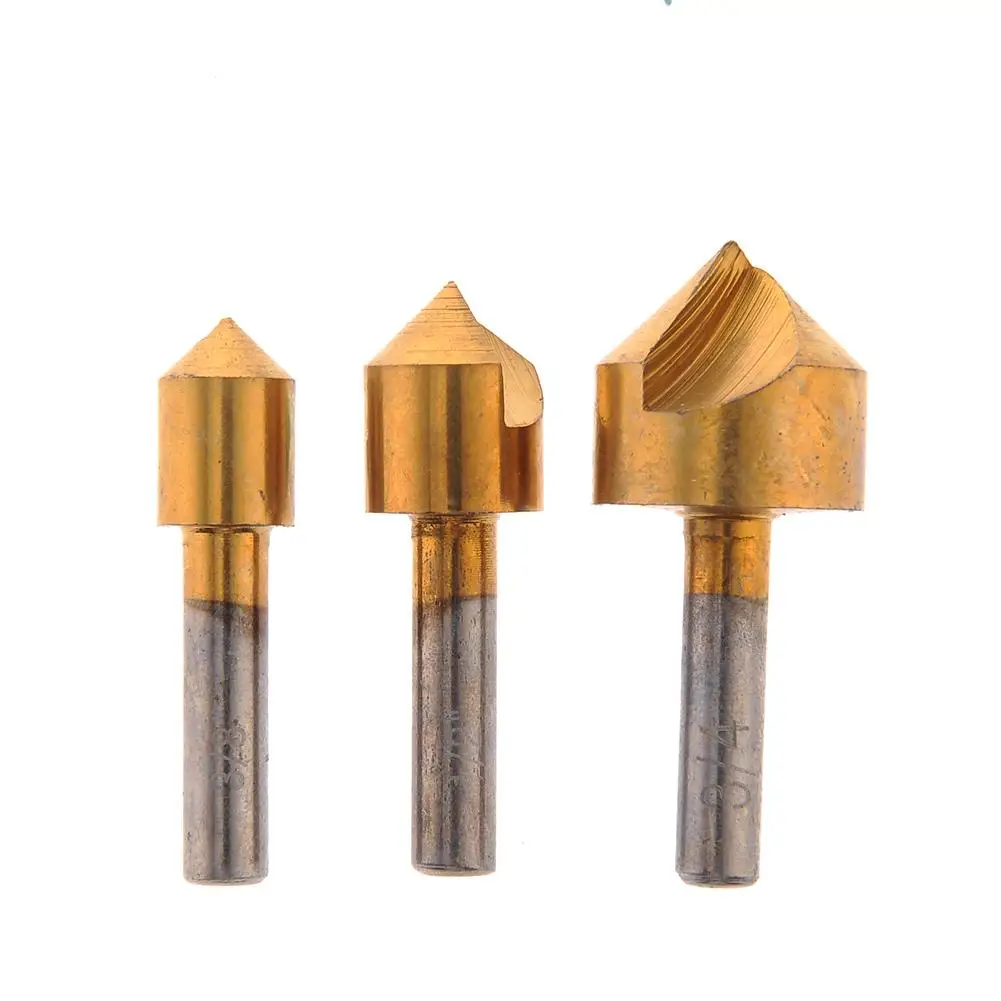 3 шт. набор зенкеров 1/4 ''шестигранный хвостовик HSS 5 Концевая фреза 90 градусов