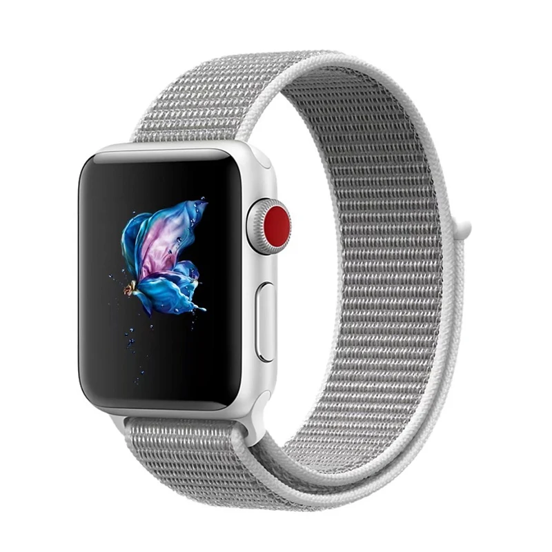 Seashell Цвета нейлоновый спортивный бесшовный репликация Band для Apple Watch серии 1/2/3 Легкий из мягкой дышащей ткани с вязанными лямками, 38, 42 мм, версия - Цвет ремешка: Seashell