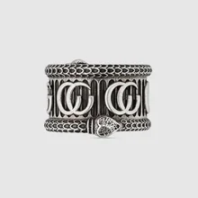 925 Silver Ring 1:1 Retro Spirit Snake GG Old Craft Fashion Ring Free Gift Box