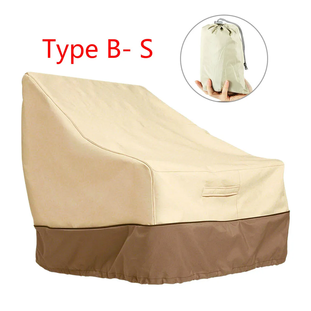 Type B- S Чехол для мебели для патио, для улицы, для двора, сада, стула, дивана, водонепроницаемый чехол от пыли, защита от солнца, ткань Оксфорд, складной на шнурке, стол - Цвет: Type B- S