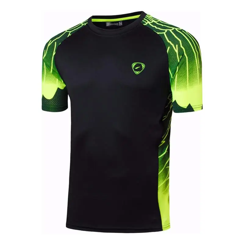 

Jeansian Men's Tshirt T-Shirt Tee Shirt Sport Dry Fit Short Sleeve Running Fitness Workout LSL229 Black2