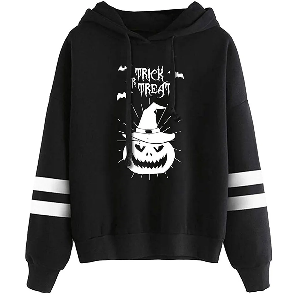 Женский Осенний свитшот с длинным рукавом и принтом винтажный черный Свитшот