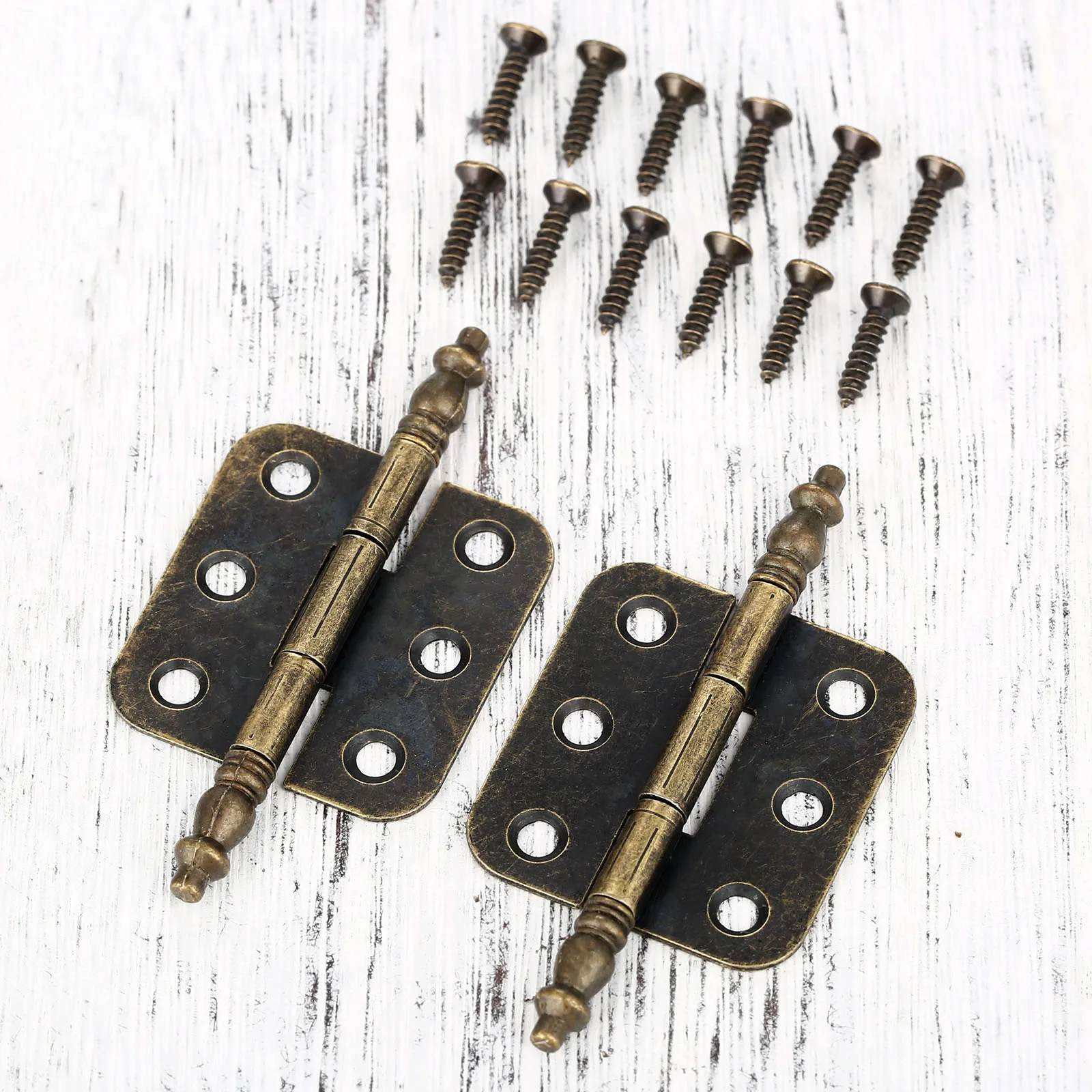 4pcs Crown Hinge 6 Holes 12 Screws 70*35mm Antique Bronze Iron Decor Door Cabinet Jewelry Gift Box Drawer Furniture Fittings images - 6