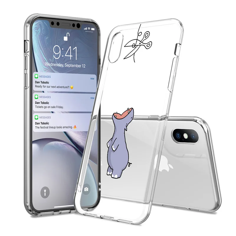 

Clear Phone Case For iPhone 11 Pro Max 7 8 6 6s Plus Cute Cartoon Animal Soft TPU For iPhone X XR XS Max Transparent Cover