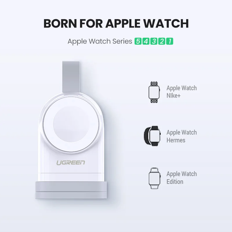 UGREEN-cargador inal&aacute;mbrico para Apple Watch serie 5, 4, 3, 2, 1, MFi, USB, magn&eacute;tico-4