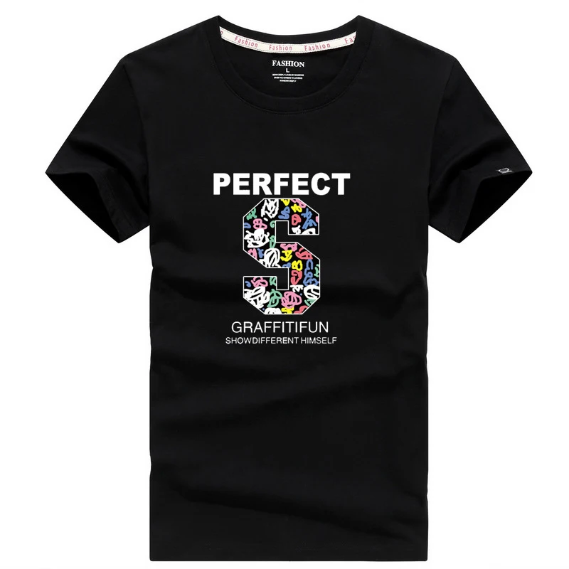 Хлопковые мужские футболки с круглым вырезом модные топы геометрическим узором