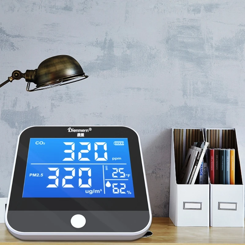 

CO2 Detector Carbon dioxide PM2.5 Temperature Humidity Air Quality Monitor NDIR F3MB