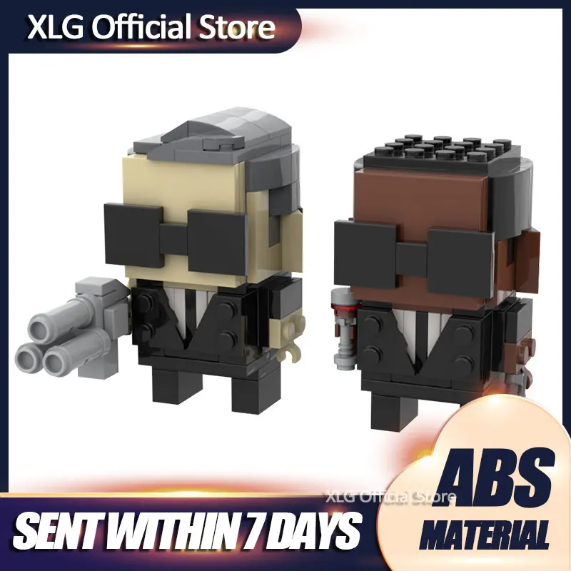 

Строительные блоки MOC Black Agent Brickheadz, коллекционный набор блоков, мужские рождественские подарки, игрушки для детей, Рождество
