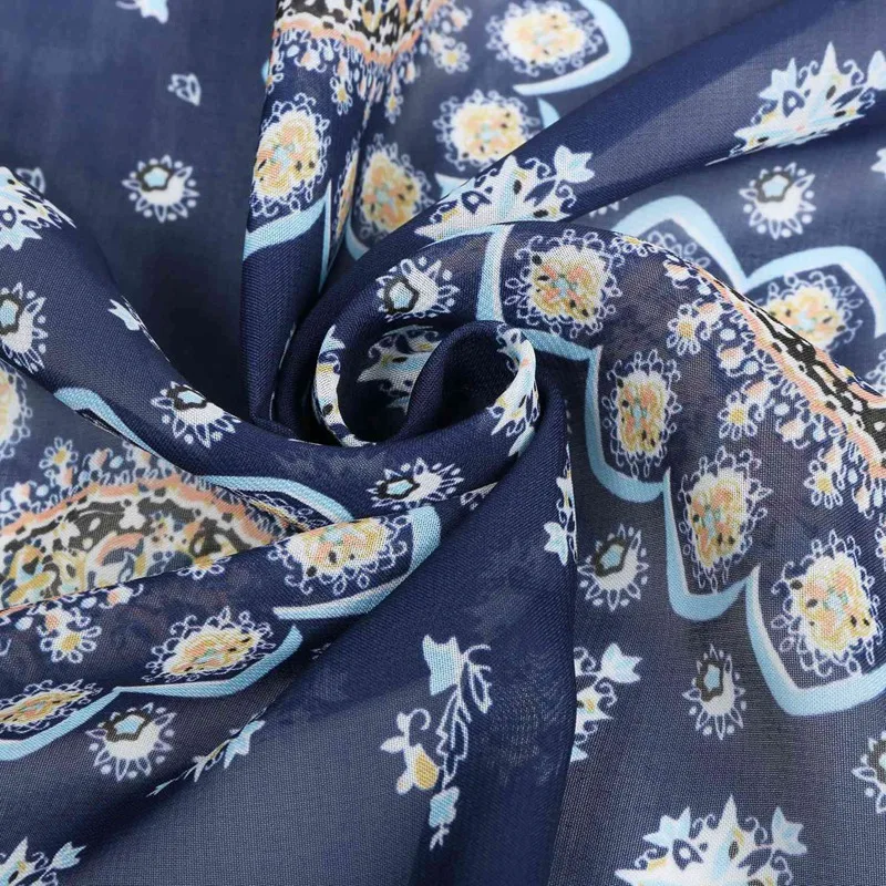 

Women's Cardigan Spring / Summer Print Chiffon Loose V-Neck Top