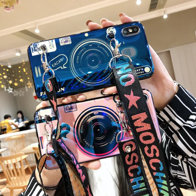 

Retro Camera Cover for Apple iPhone11Pro 6G 6Plus 7G 8Plus XR XSMax TPU phone case Women Diagonal strap