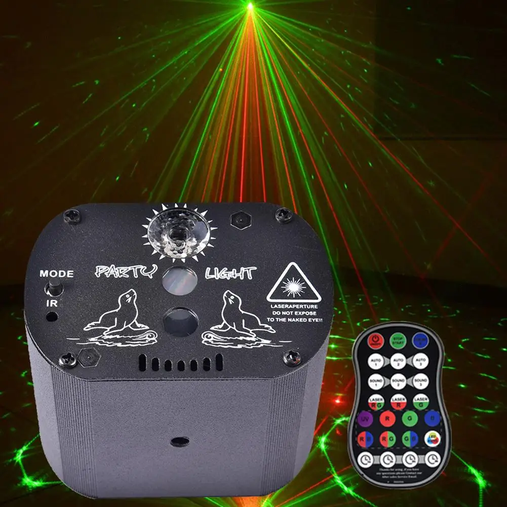 

Мини-проектор светильник дистанционным управлением, RGB-лампа, звездное небо, сцсветильник освещение, инфракрасная лампа для дискотеки, праз...