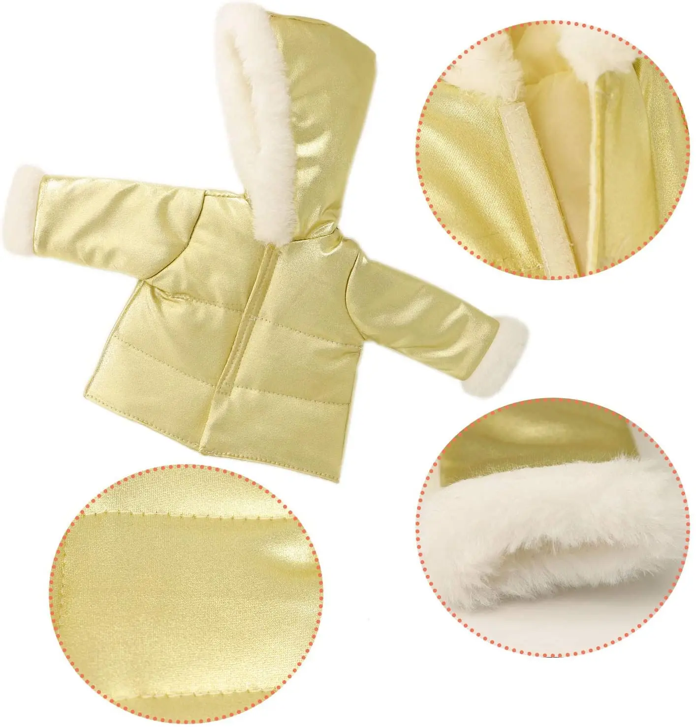 2021 American Doll Yellow Suitcase Travel Carrier Storage Down Jacket Leggings and Boots Winter Clothes for Girl 18 Inch | Игрушки и