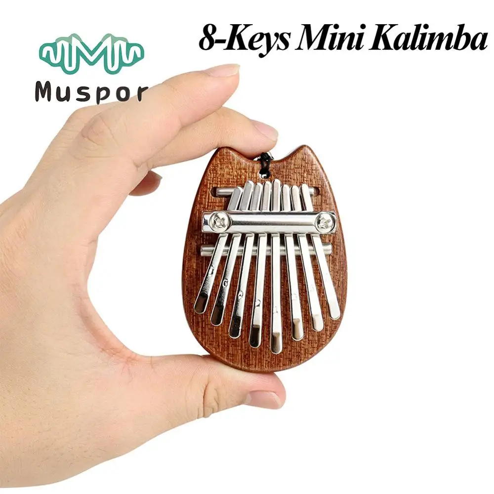 Миниатюрное пианино Muspor с Африканским большим пальцем 8 клавиш Mbira цельная