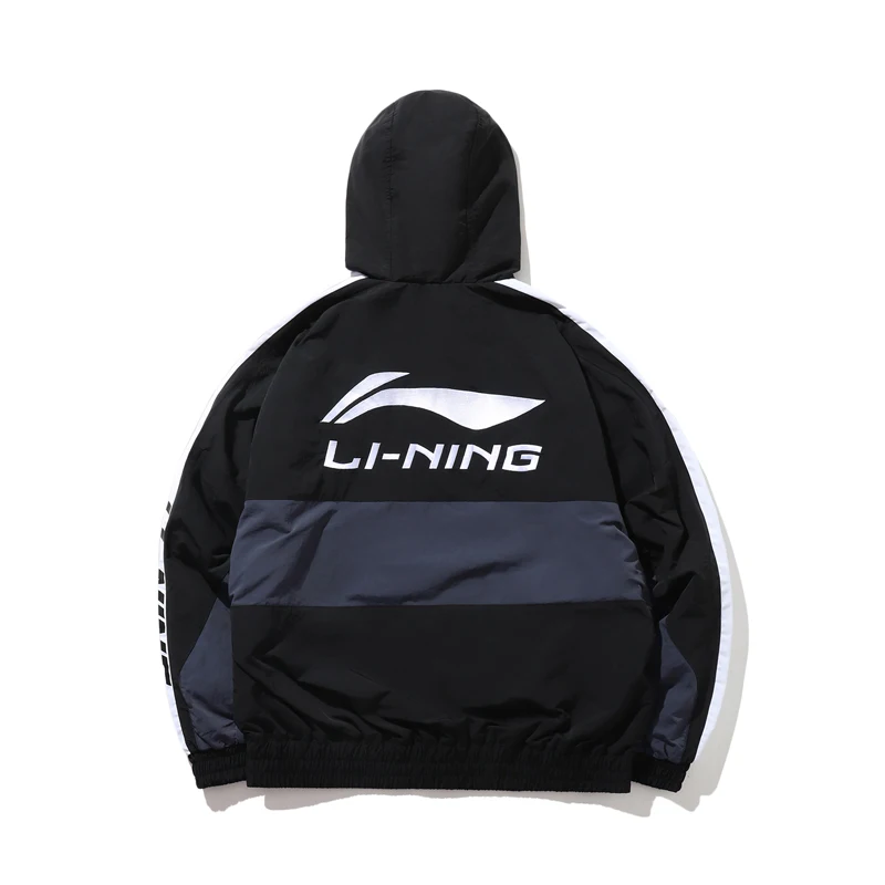 Мужская ветровка с капюшоном Li-Ning нейлоновая свободная спортивная куртка
