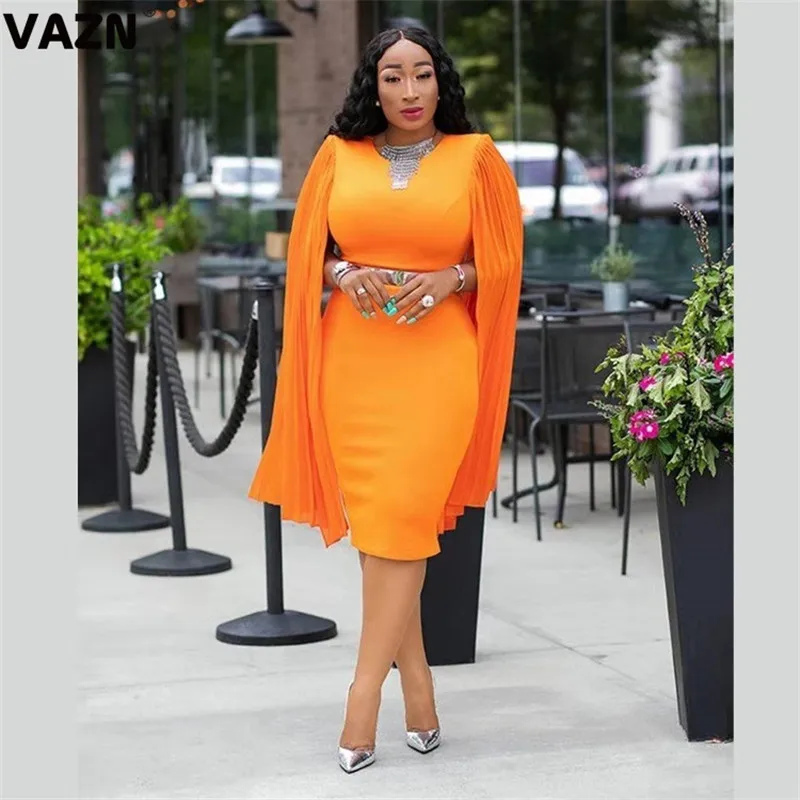 Женское офисное платье-трапеция VAZN Элегантное повседневное однотонное