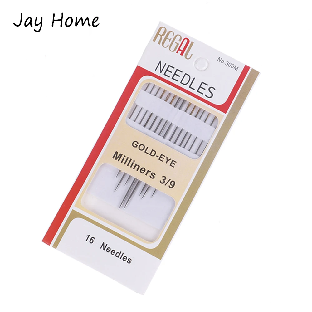 

16Pcs Gold Eye Stitching Needles 3 Sizes Hand Sewing Needles DIY Crafts Needle for Leather Repair Embroidery Sewing Accessories