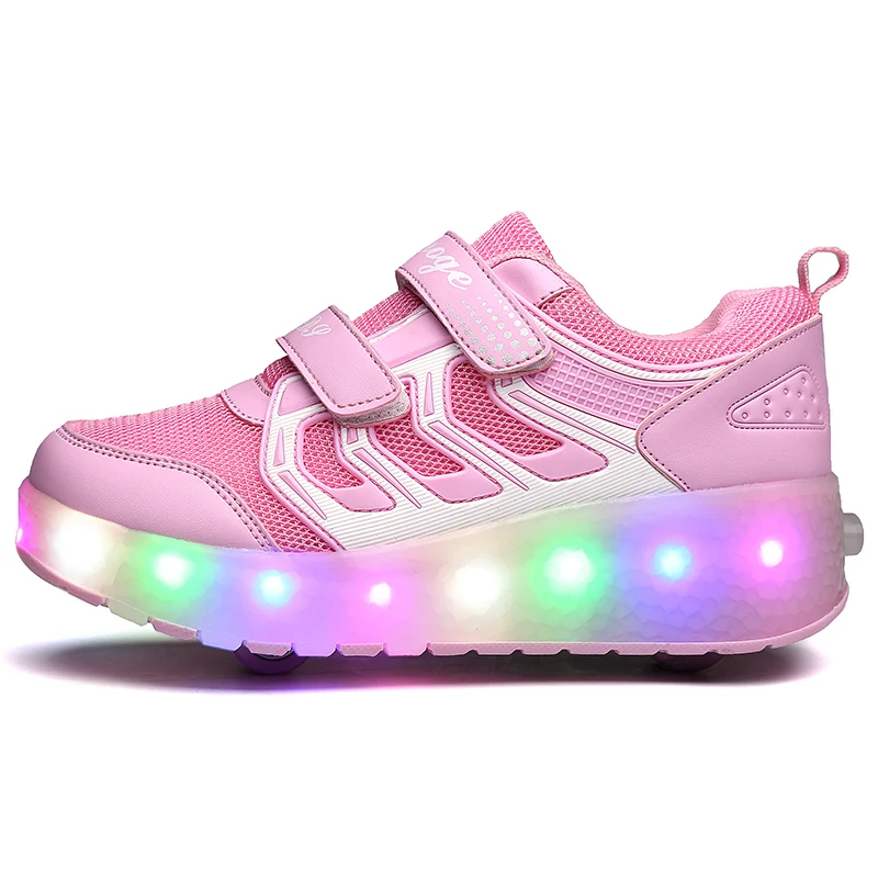 Красочные светодиодсветодиодный мигающие роликовые коньки Heelys обувь для детей