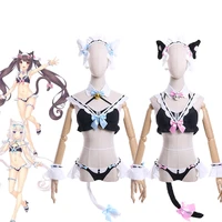 nekopapa chocolat vanilla cosplay girl cat uniform sexy maid swimsuit women bikini party full set accessories halloween gifts