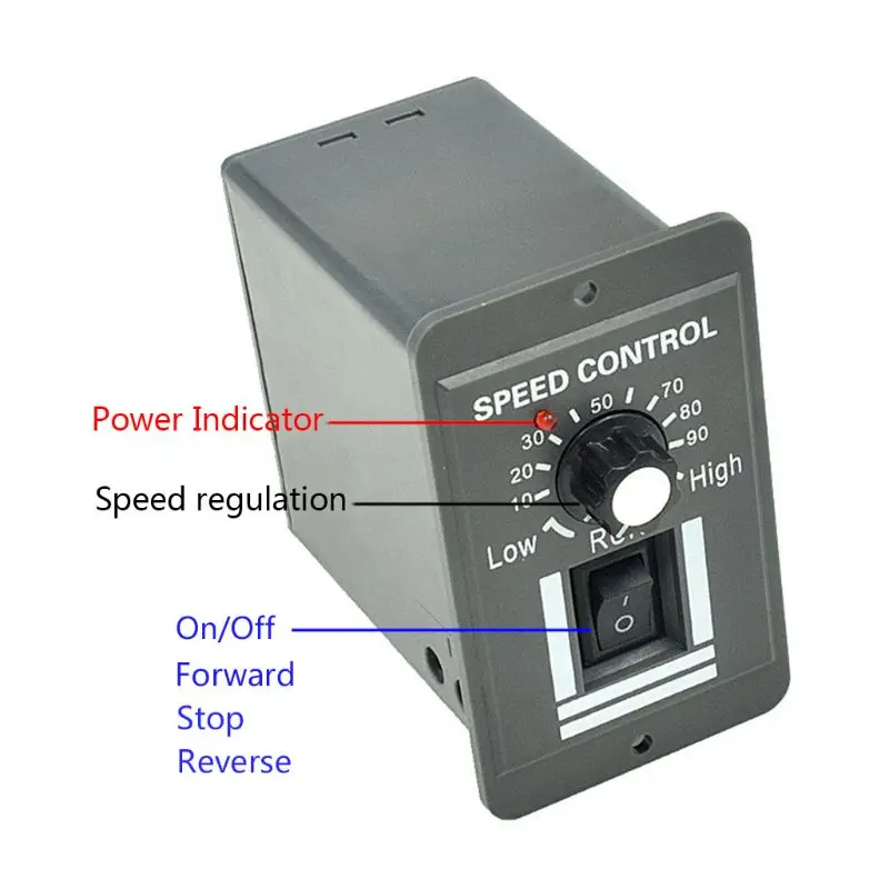 

DC 12V-60V 10A PWM Motor Speed Controller Reversible Switch Regulator