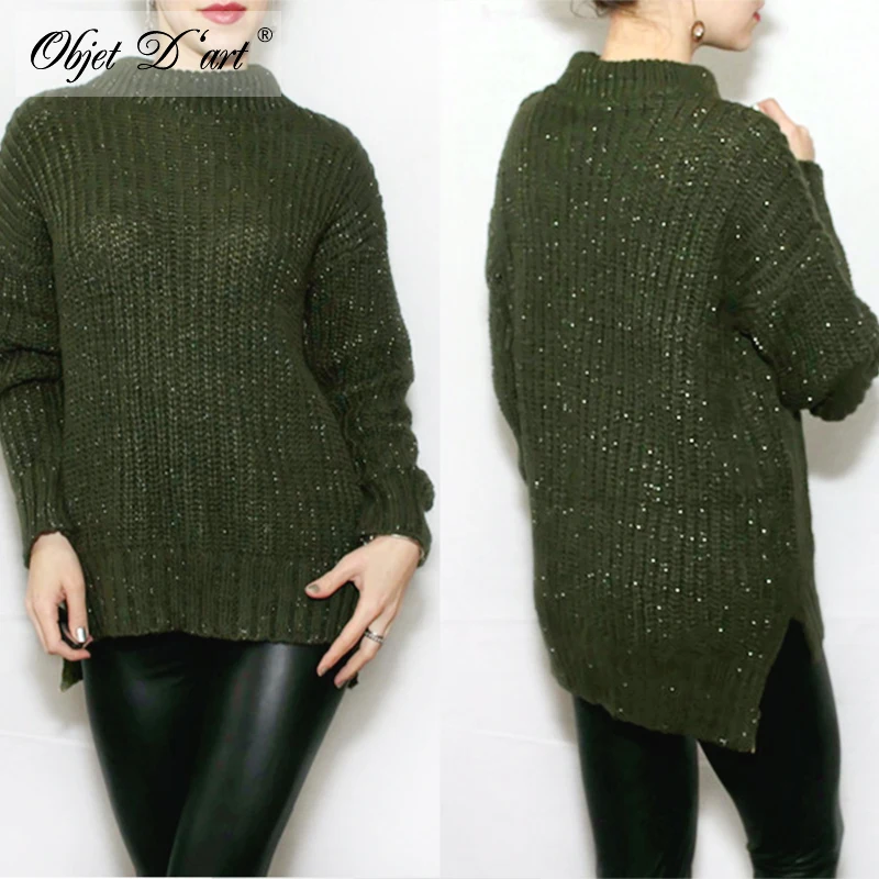 Keep Warm Women knitted Sweater Blouse Top Full Sleeves Pullover Turtleneck Plus Size Solid Color Winter | Женская одежда
