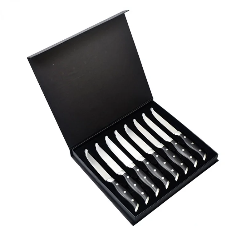 

8pcs/set Serrated Steak Knives High Quality Stainless Steel Serrated Steak Knife with Gift Box