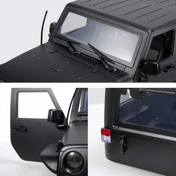 

Unassembled 12.3Inch 31m Wheelbase Body Car Shell for 1/10 RC Crawler Jeep Wrangler Axial SCX10 & SCX10 II 90046 90047,Black
