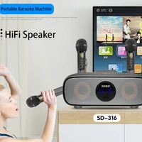 sdrd new karaoke machine 2cordless microphone hifi audio mic karaoke home system portable bluetooth speakerfor adults kids dj